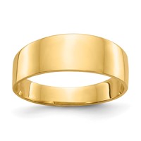 14K Yellow Gold 3-6mm Flat-top Tapered Cigar Band Ring view 1