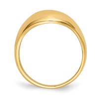 14K 10mm Yellow Gold Domed-top Tapered Cigar Band Ring view 2