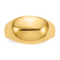 14K 10mm Yellow Gold Domed-top Tapered Cigar Band Ring view 5