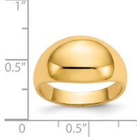 14K 10mm Yellow Gold Domed-top Tapered Cigar Band Ring view 3