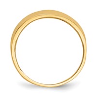 14K Yellow Gold Ridge-edged Dome Ring view 2