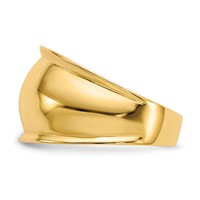 14K Yellow Gold Ridge-edged Dome Ring view 4