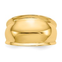 14K Yellow Gold Ridge-edged Dome Ring view 5