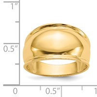 14K Yellow Gold Ridge-edged Dome Ring view 3