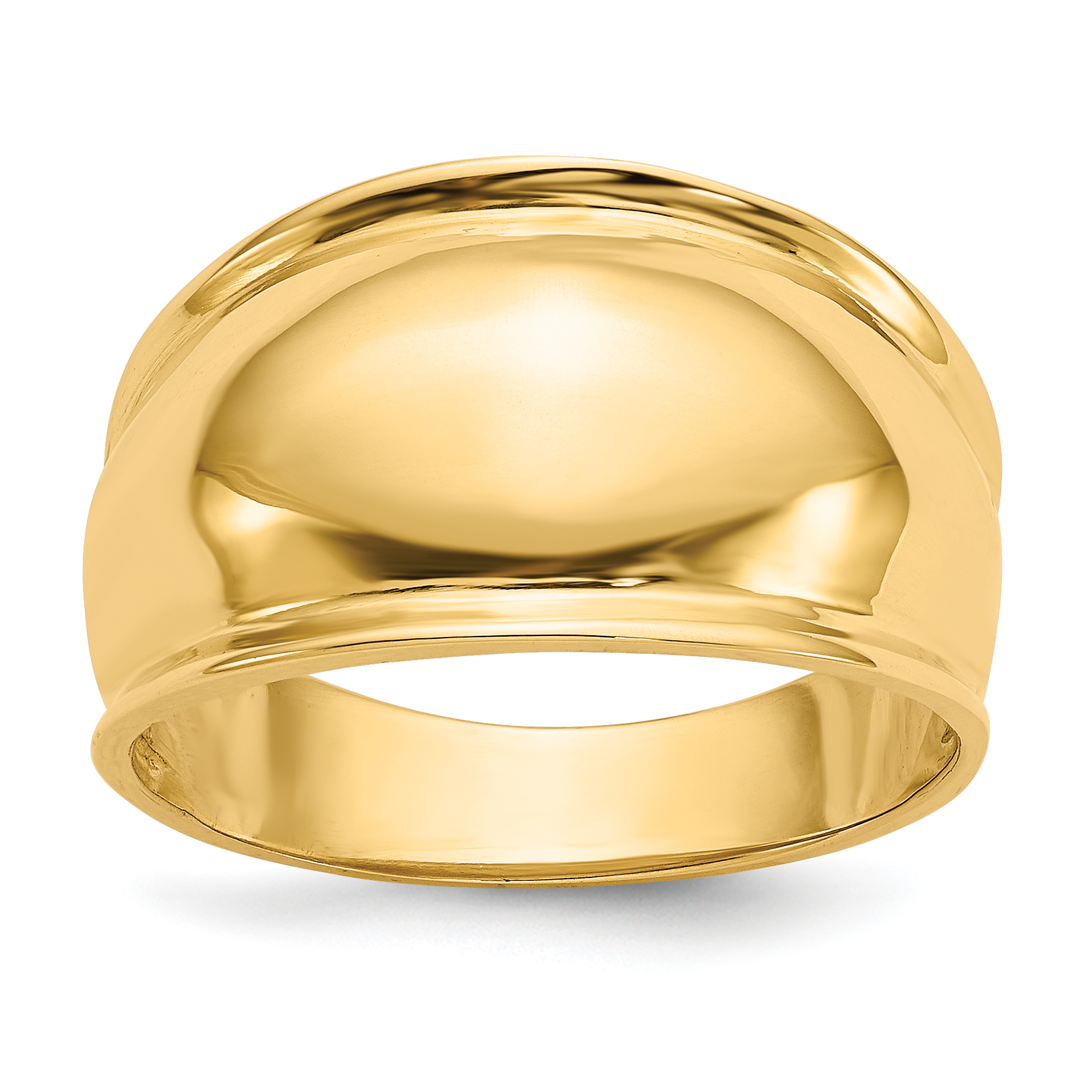 14K Ridge-edged Dome Ring (K4631)