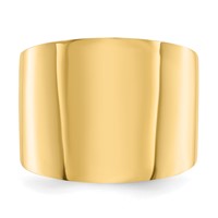 14K 15mm Yellow Gold Flat-top Tapered Cigar Band Ring view 5