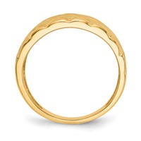 14K Yellow Gold Quilted Pattern Dome Ring view 2