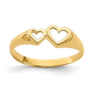 14K Double Heart Cut-Out Ring