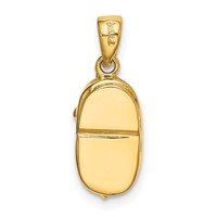 14K 3-D November Yellow Synthetic Stone Engravable Baby Shoe Charm view 3