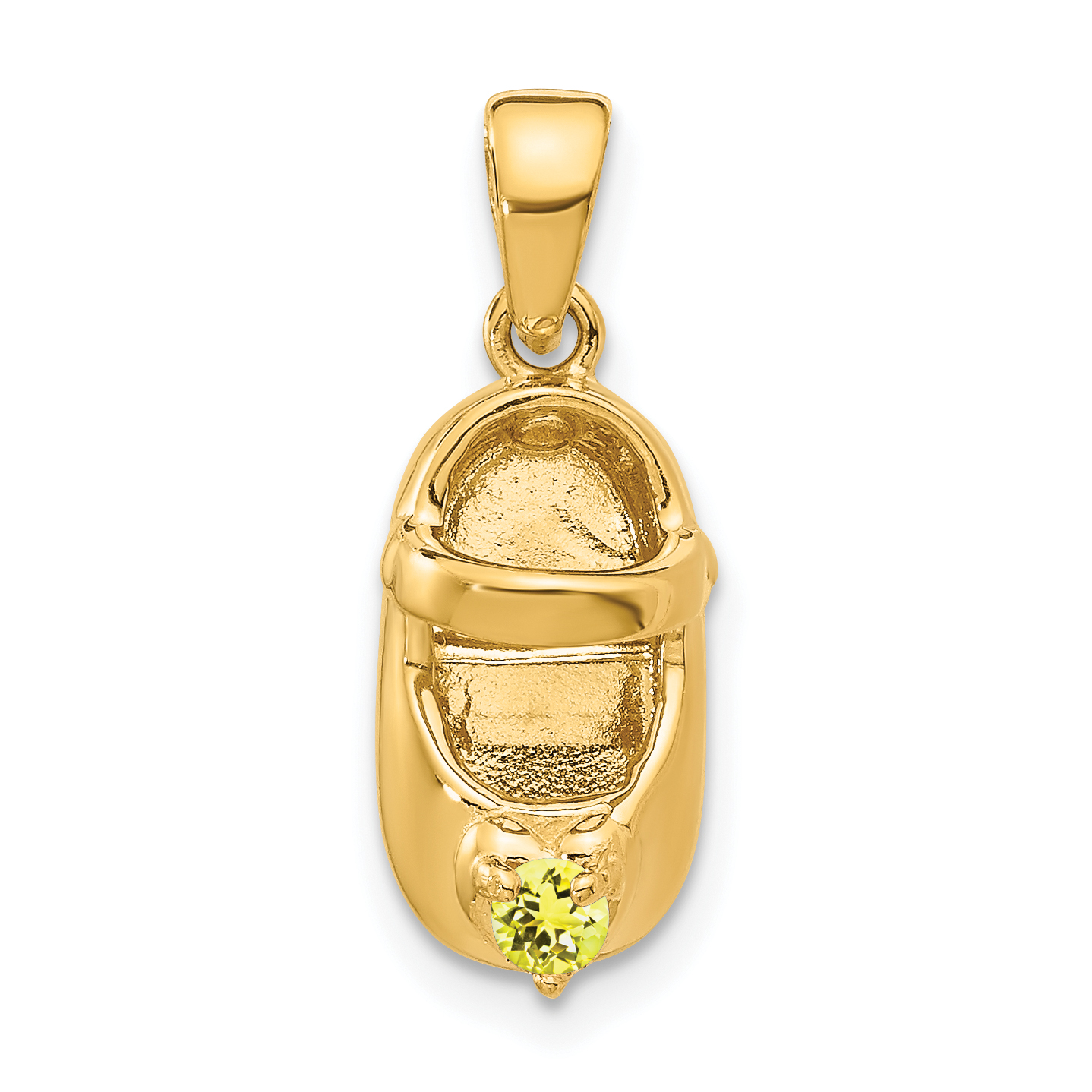 14k 3-D November/Synthetic Stone Engraveable Baby Shoe Charm (K4652NOV)