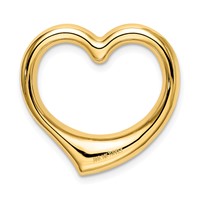 14K Yellow Gold Polished Floating Heart Chain Slide view 3