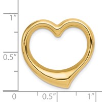 14K Yellow Gold Polished Floating Heart Chain Slide view 4