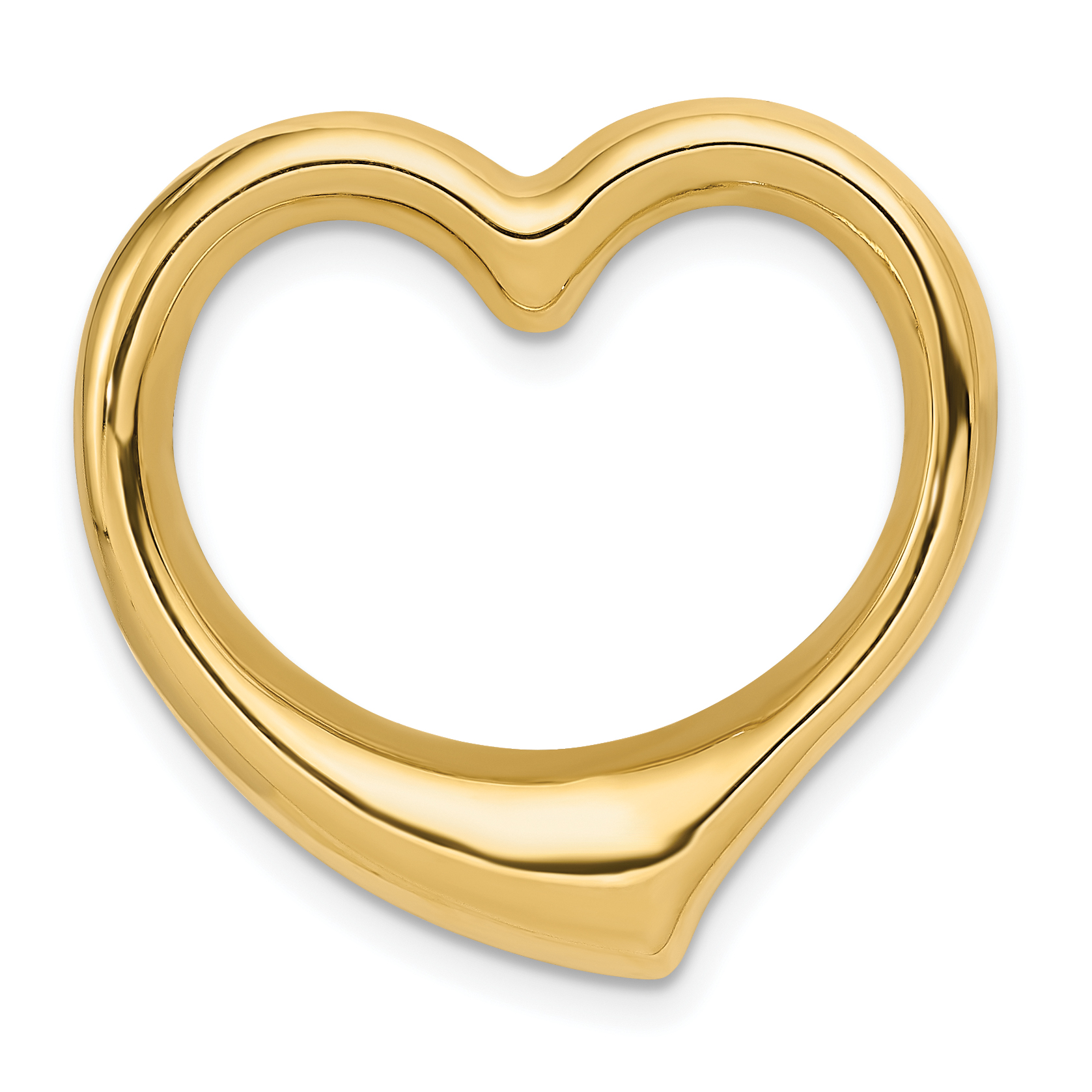 14K Polished Heart Chain Slide (K4663)
