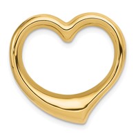 14K Yellow Gold Polished Floating Heart Chain Slide view 1