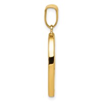 14K Yellow Gold Polished Crooked Heart Pendant view 2