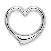 14K White Gold Floating Heart Hollow Chain Slide view 3