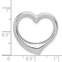 14K White Gold Floating Heart Hollow Chain Slide view 4