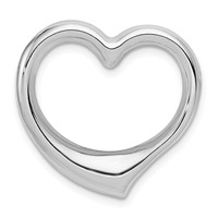 14K White Gold Floating Heart Hollow Chain Slide view 1