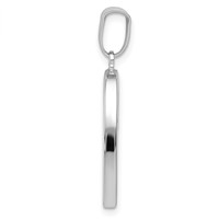 14K White Gold Polished Hollow Heart Pendant view 2