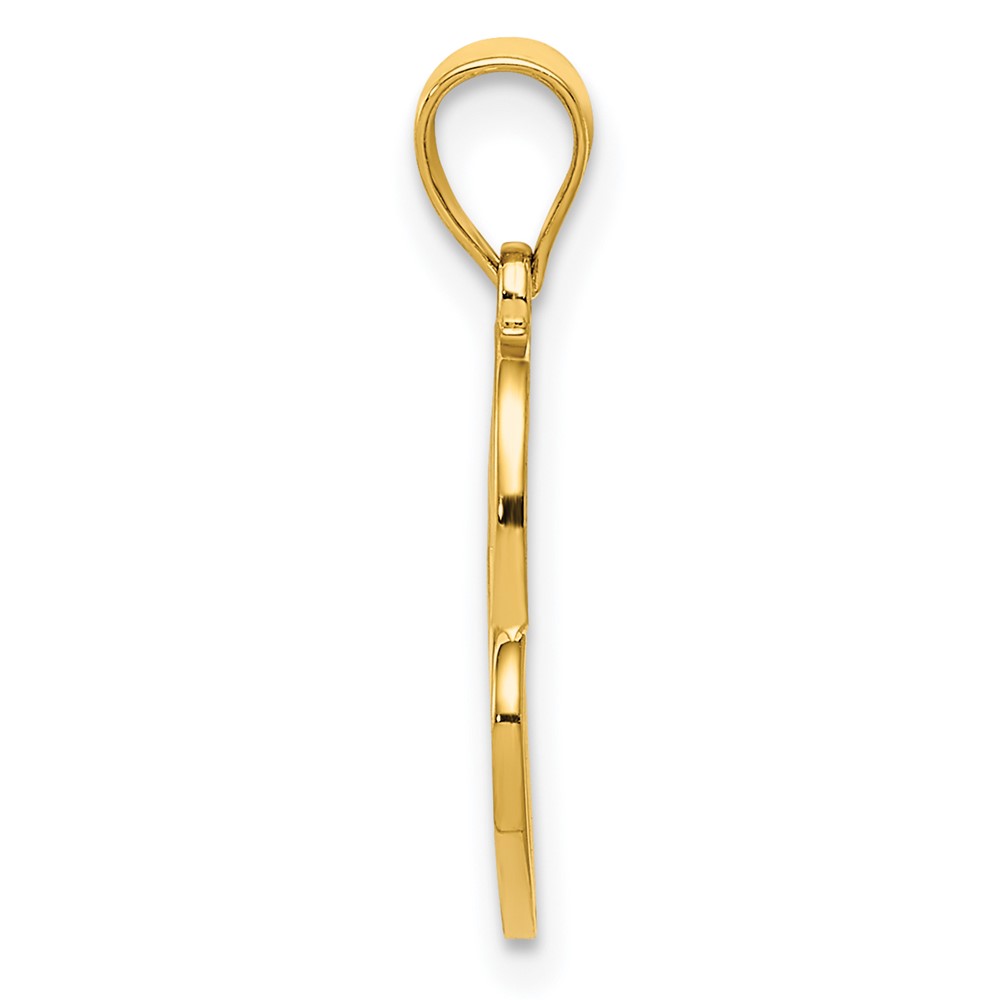 14K Polished Double Heart Pendant (K4671)