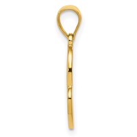14K Yellow Gold Polished Double Heart Pendant view 2