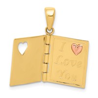 14K Two-tone 3-D Enameled Moveable Sweetheart Book Charm view 3