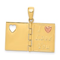 14K Two-tone 3-D Enameled Moveable Sweetheart Book Charm view 4