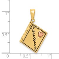 14K Two-tone 3-D Enameled Moveable Sweetheart Book Charm view 5