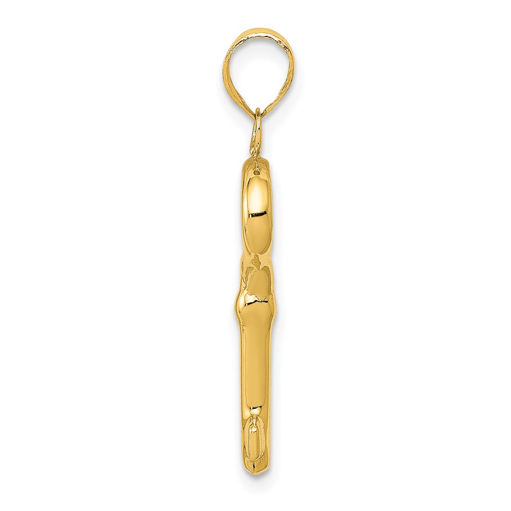 14K Polished 3-D Key Charm (K4698)