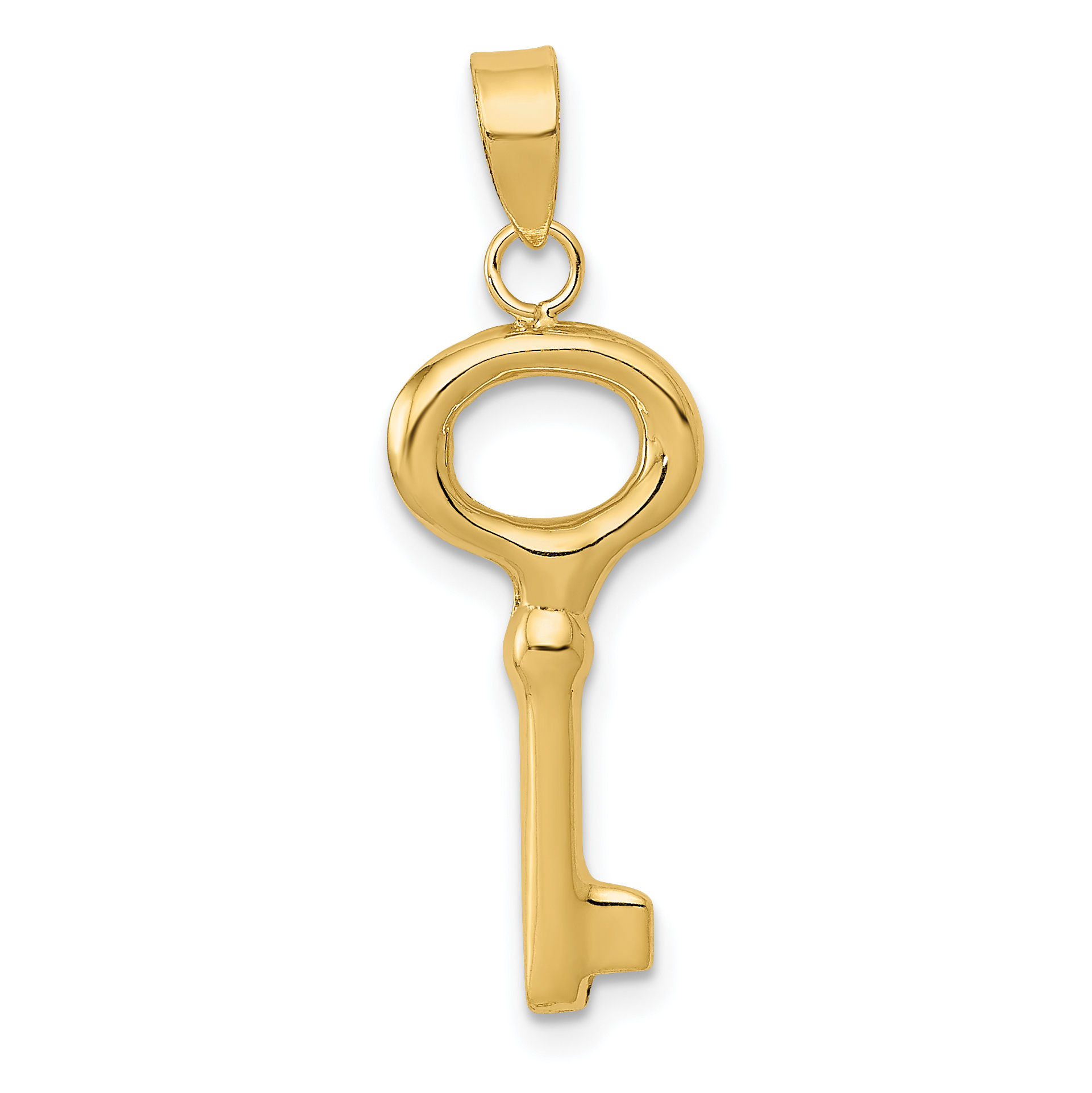 14K Polished 3-D Key Charm (K4698)