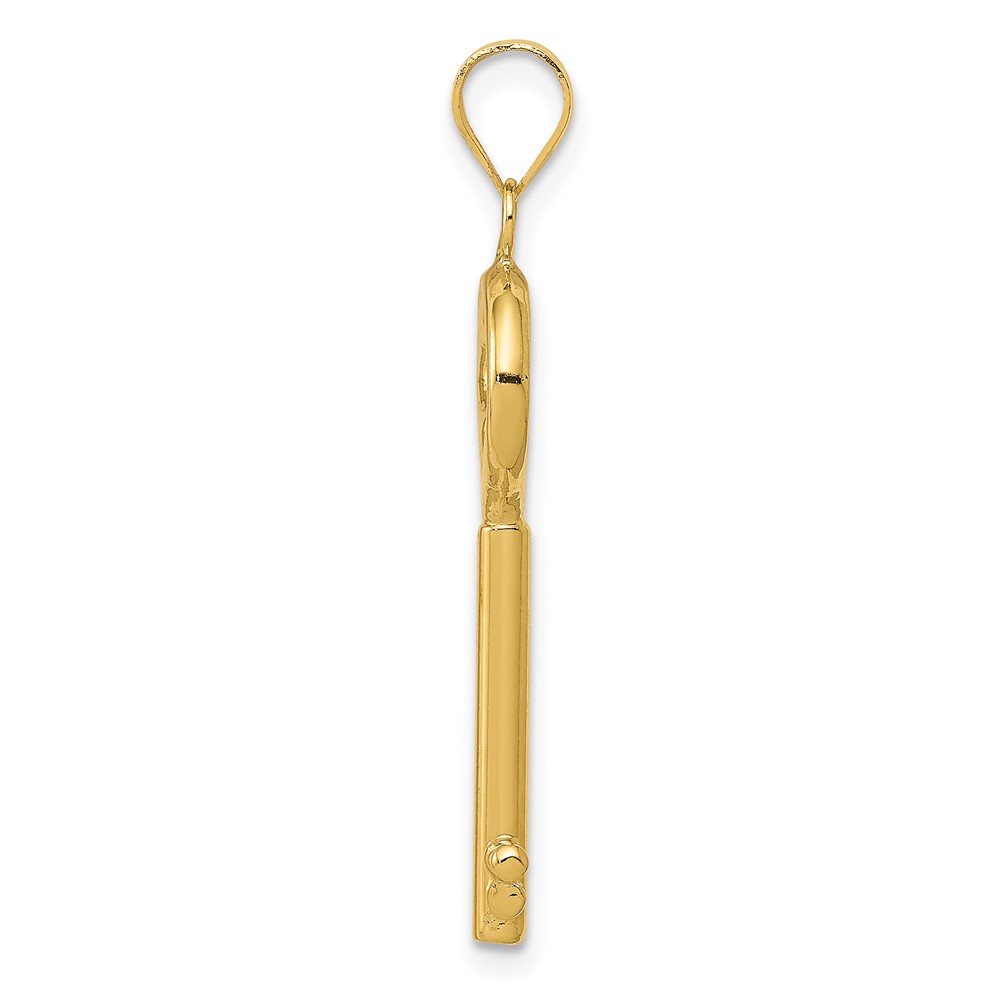 14K Polished 3-D Key Charm (K4701)