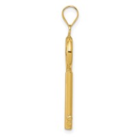 14K Yellow Gold Polished 3-D Key Charm view 2