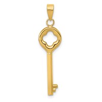 14K Yellow Gold Polished 3-D Key Charm view 1