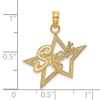 14K Yellow Gold Sweet 16 Star Charm view 3