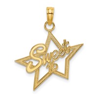 14K Yellow Gold Sweet 16 Star Charm view 1