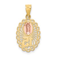 14K Two-tone 15 Our Lady of Guadalupe Pendant view 3