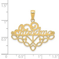 14K Yellow Gold Grandma Birthstone Charm Holder Pendant view 4