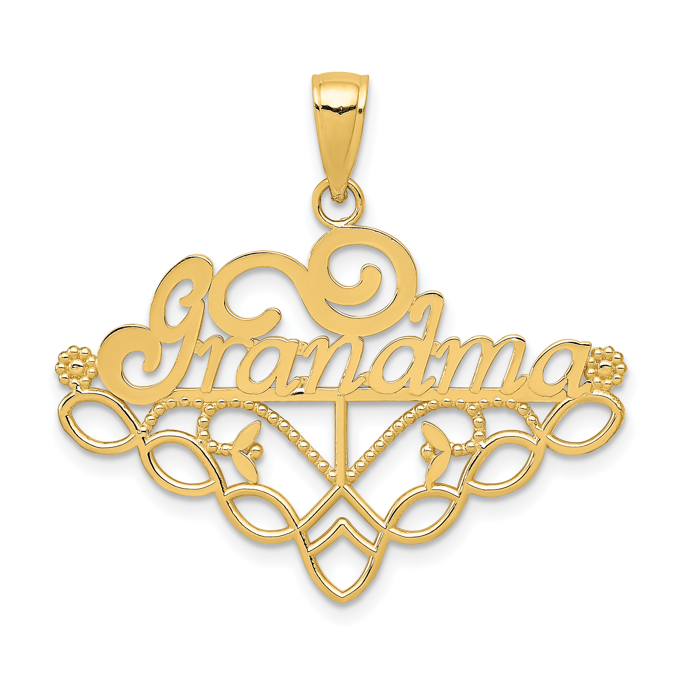 14k GRANDMA Birthstone Charm Holder Pendant (K4723)