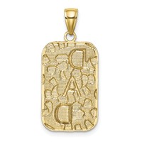 14K Dad Gold Nugget Dog Tag Pendant view 3