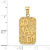14K Dad Gold Nugget Dog Tag Pendant view 4