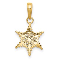 14K Yellow Gold Small Snowflake Pendant view 4