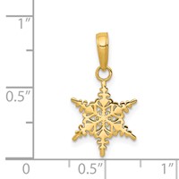 14K Yellow Gold Small Snowflake Pendant view 3