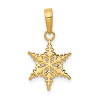 14K Yellow Gold Small Snowflake Pendant view 1