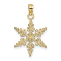 14K Yellow Gold Polished Snowflake Charm view 4