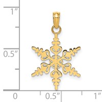 14K Yellow Gold Polished Snowflake Charm view 3