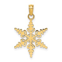 14K Yellow Gold Polished Snowflake Charm view 1