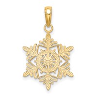 14K Yellow Gold Snowflake Pendant view 3