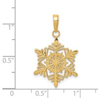 14K Yellow Gold Snowflake Pendant view 4