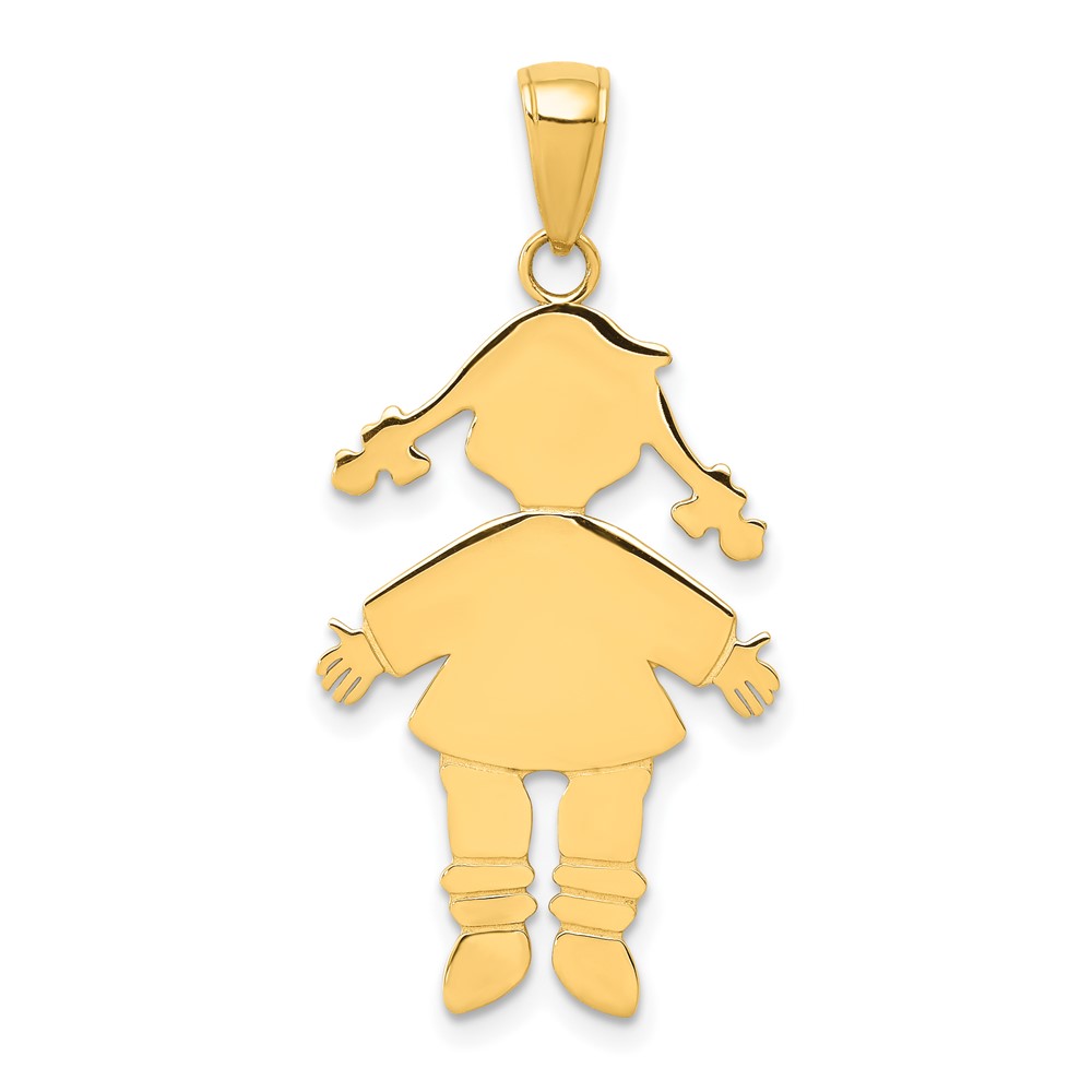 14k Flat Engravable Girl Charm (K4748)