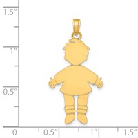 14K Yellow Gold Flat Engravable Boy Charm view 3